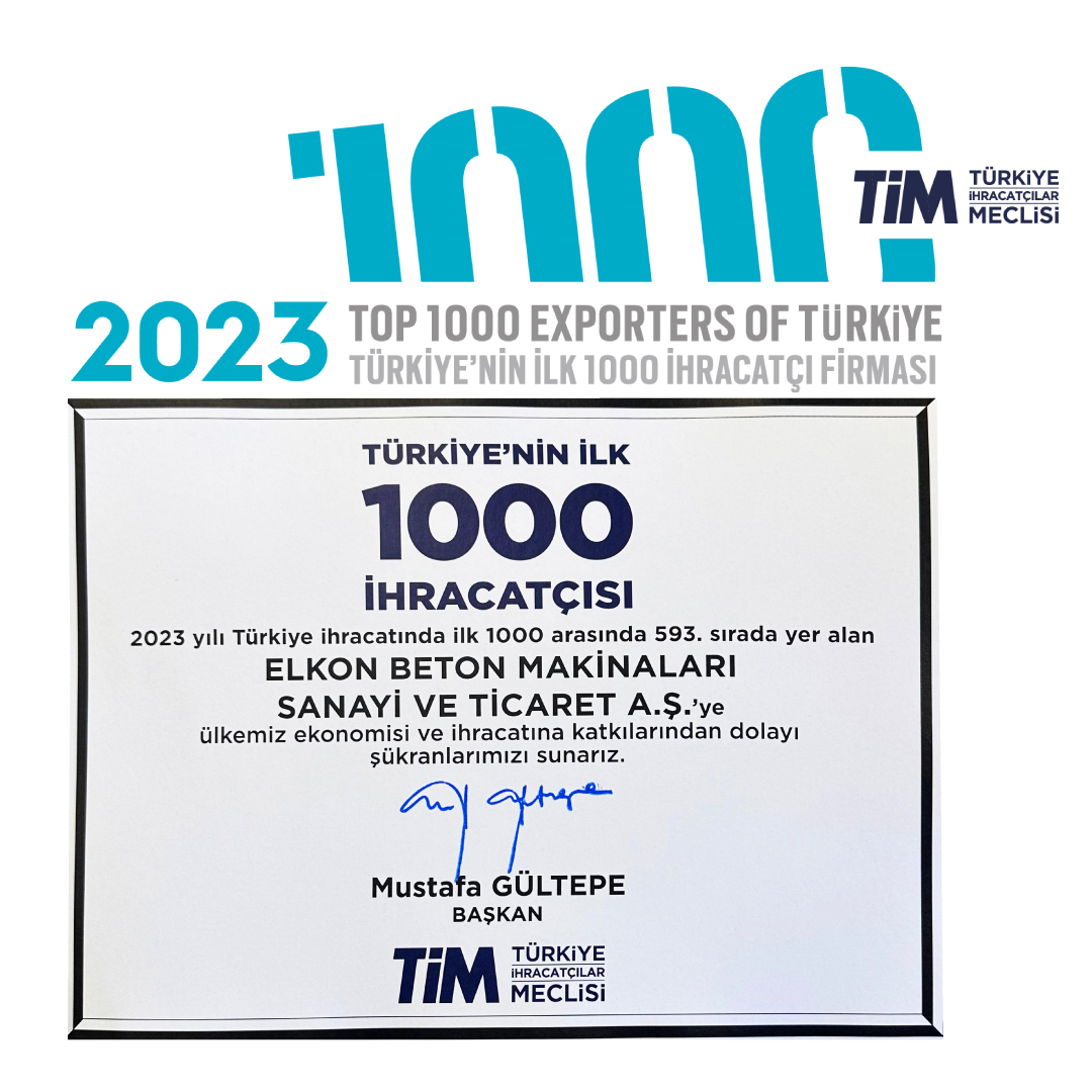 ELKON Ranks 593rd Among Turkey's Top 1000 Exporters in 2023